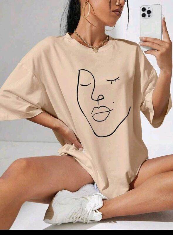 Sketch Oversized/Drop Shoulder Tee - Zarar Outfit