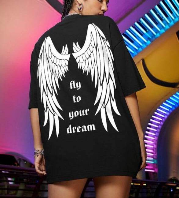 Fly To Your Dream Oversized/Drop Shoulder Tee - Zarar Outfit