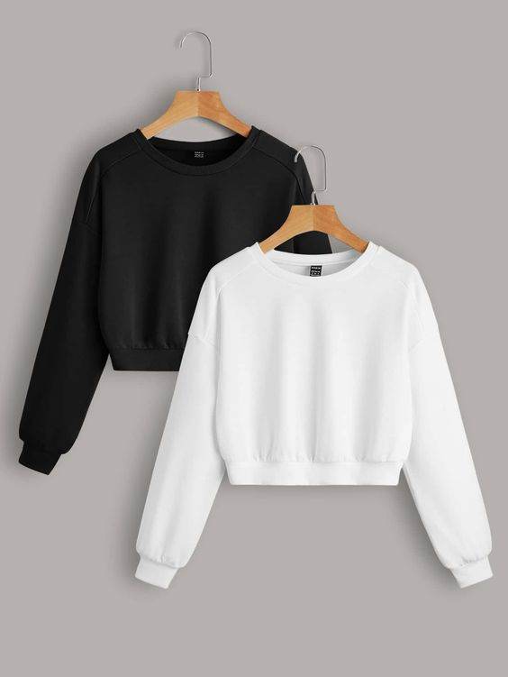 Basic Crop Sweatshirt - Zarar Outfit