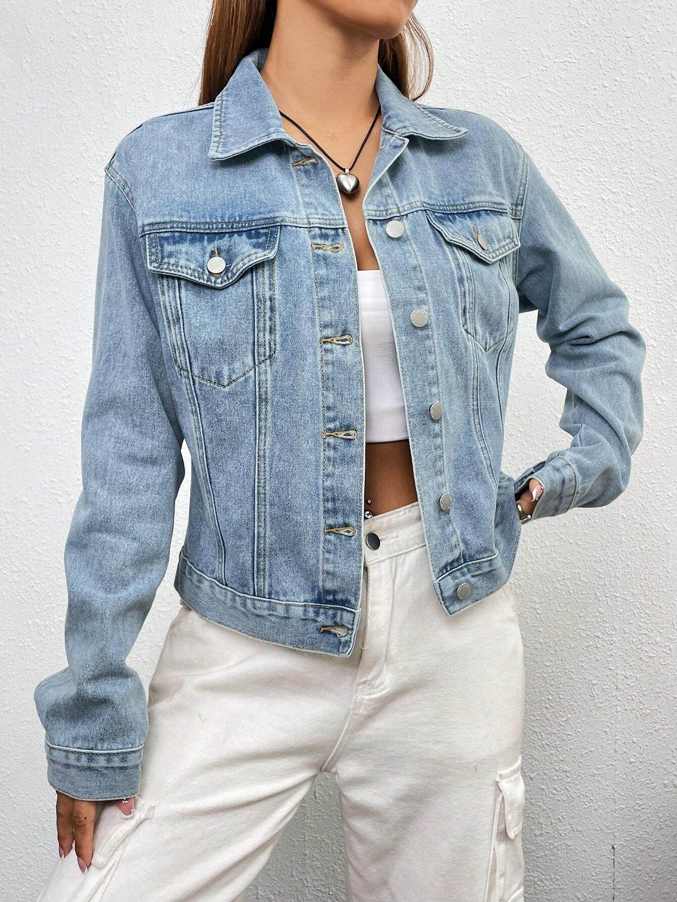 Light Blue Denim Jacket - Zarar Outfit
