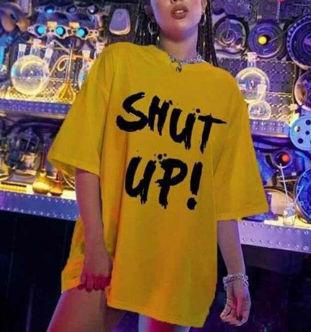 Shut Up! Oversized/Drop Shoulder Tee - Zarar Outfit