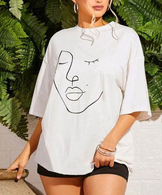 Sketch Oversized/Drop Shoulder Tee - Zarar Outfit