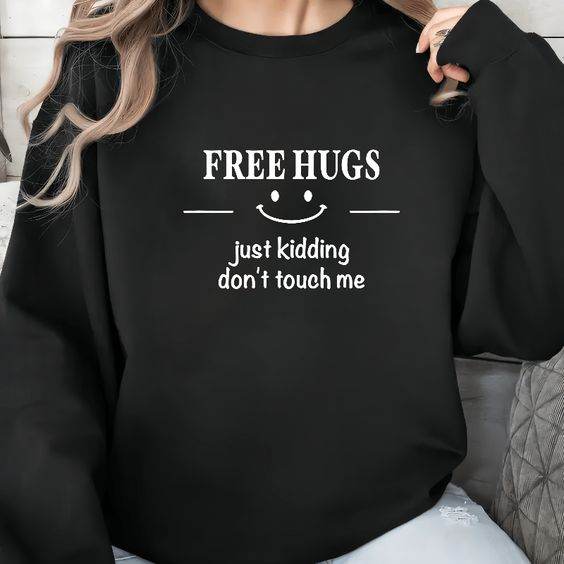 Free Hugs Graphic Print Sweatshirt - Zarar Outfit