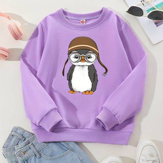 Penguin Graphic Print Sweatshirt - Zarar Outfit
