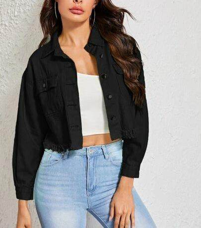 Crop Denim Jacket - Zarar Outfit