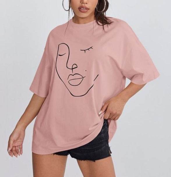 Sketch Oversized/Drop Shoulder Tee - Zarar Outfit