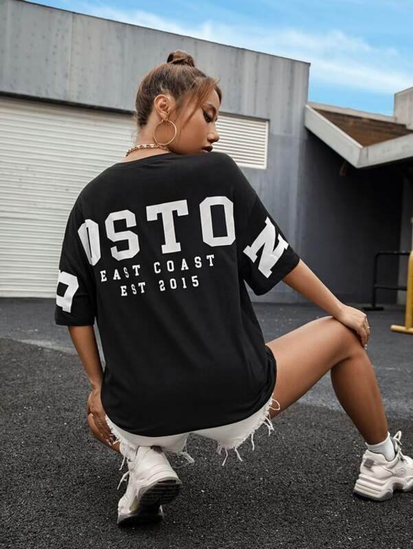 Boston Oversized/Drop Shoulder Tee - Zarar Outfit