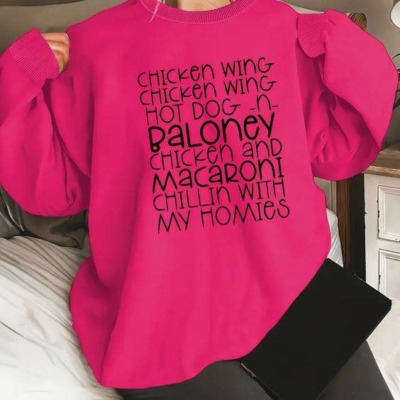 Chicken Wing Graphic Print Sweatshirt - Zarar Outfit