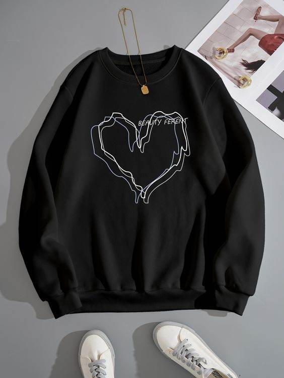 Beauty Ferent Graphic Print Sweatshirt - Zarar Outfit