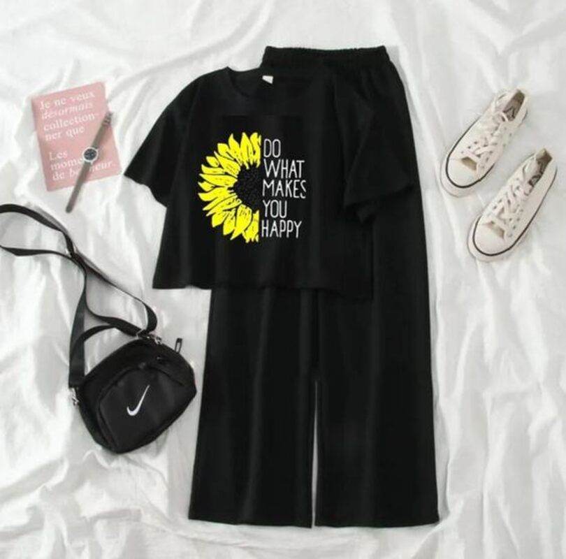 Sun Flower Wide Leg Tracksuit - Zarar Outfit