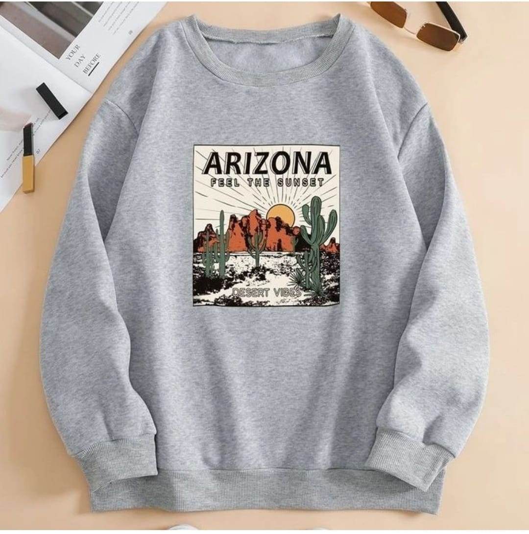 Arizona Graphic Print Sweatshirt - Zarar Outfit