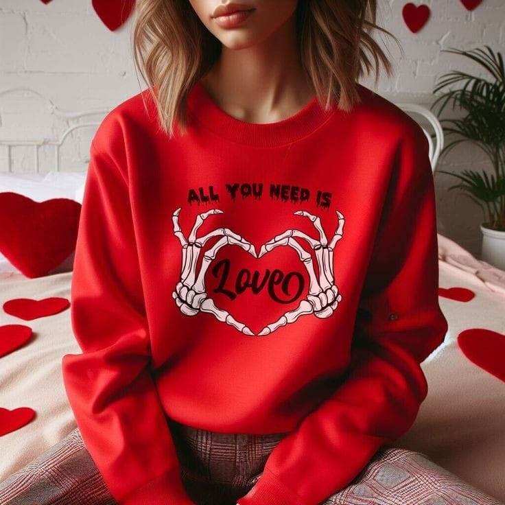 All You Need Is Love Printed Sweatshirt - Zarar Outfit
