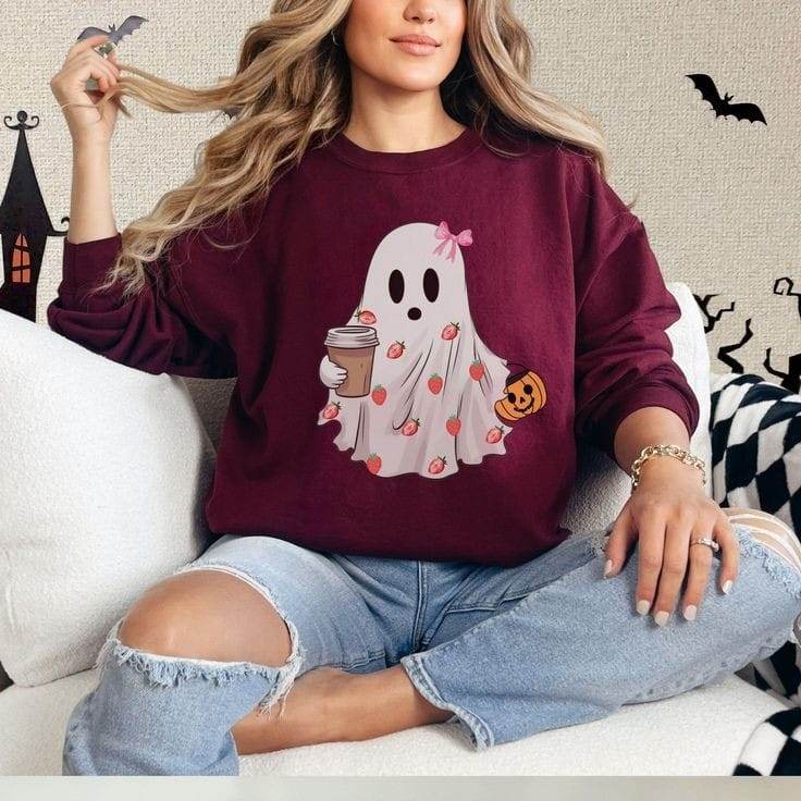 Cute Ghost Sweatshirt - Zarar Outfit