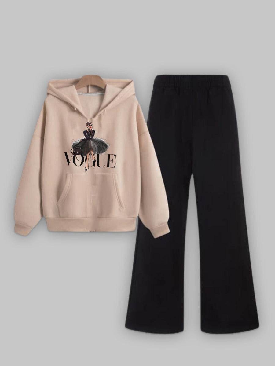Vogue Hoodie Wide Leg Tracksuit - Zarar Outfit