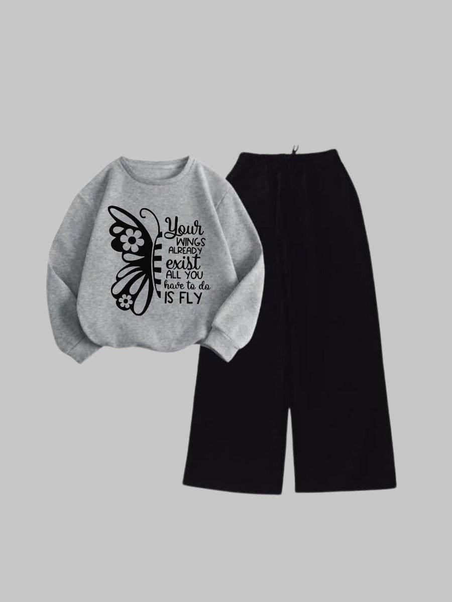 Your Wings Wide Leg Tracksuit - Zarar Outfit