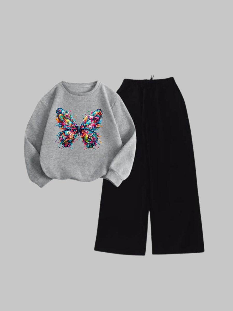 Multi Butterfly Wide Leg Tracksuit - Zarar Outfit