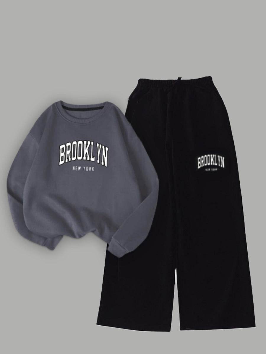 Brooklyn Printed Wide Leg Tracksuit - Zarar Outfit