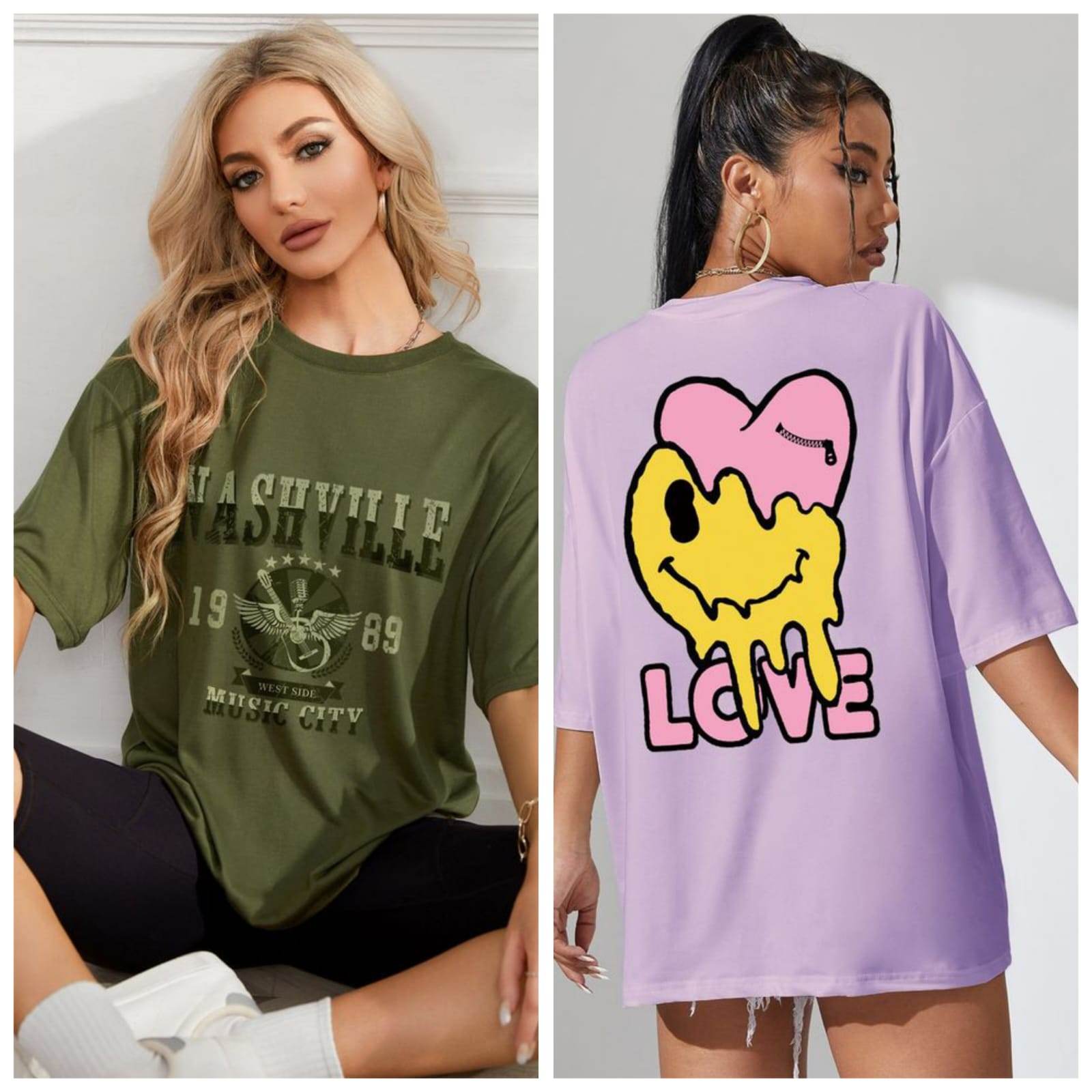 Pack Of 2 Drop Shoulder Tee 02 - Zarar Outfit