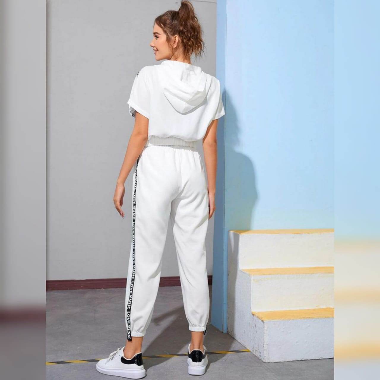 Honey Crop Hoodie 3PC Tracksuit - Zarar Outfit