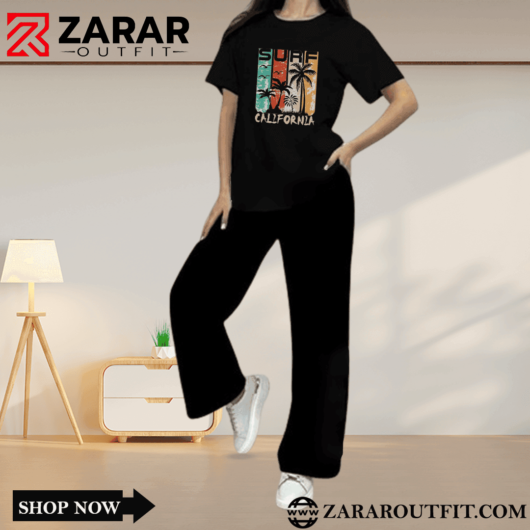 California Graphic Wide Leg Tracksuit - Zarar Outfit