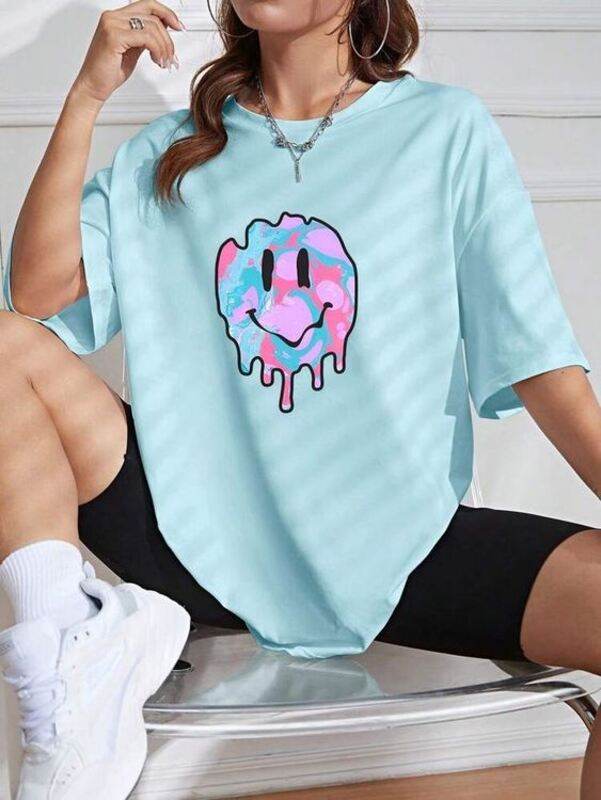 Cartoon Graphic Oversized/Drop Shoulder Tee - Zarar Outfit