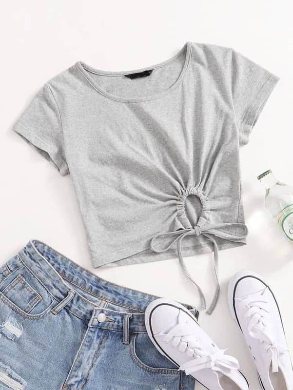Drawstring Middle Top - Zarar Outfit