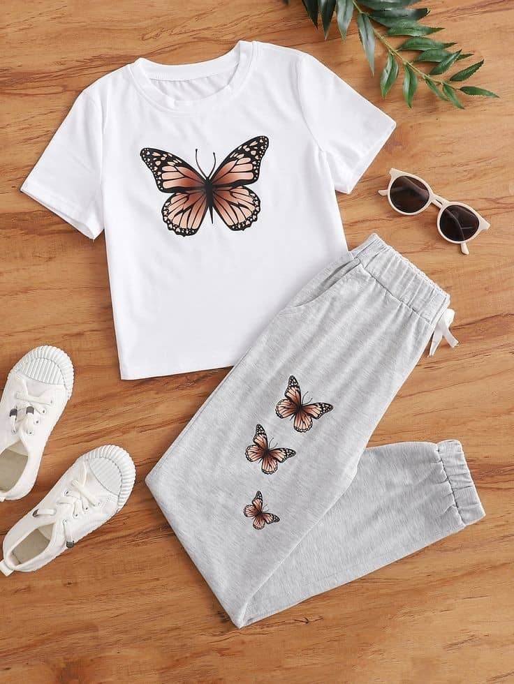 2 Piece Butterfly Tracksuit - Zarar Outfit