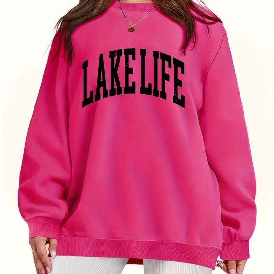 Lake Life Graphic Print Oversized Sweatshirt - Zarar Outfit