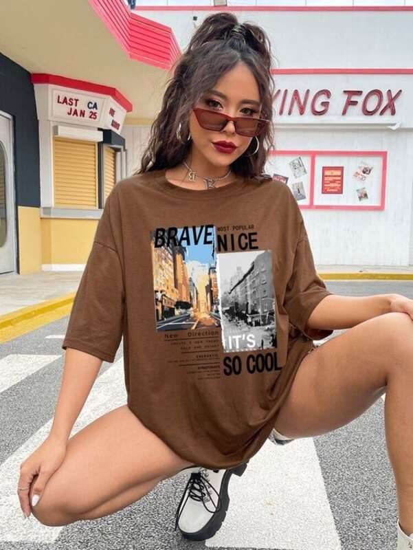 Brave Nice Oversized/Drop Shoulder Tee - Zarar Outfit