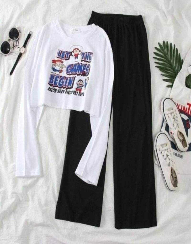 Game Begins Wide Leg Tracksuit - Zarar Outfit