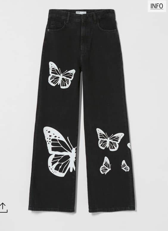 Butterfly Wide Leg Jeans - Zarar Outfit