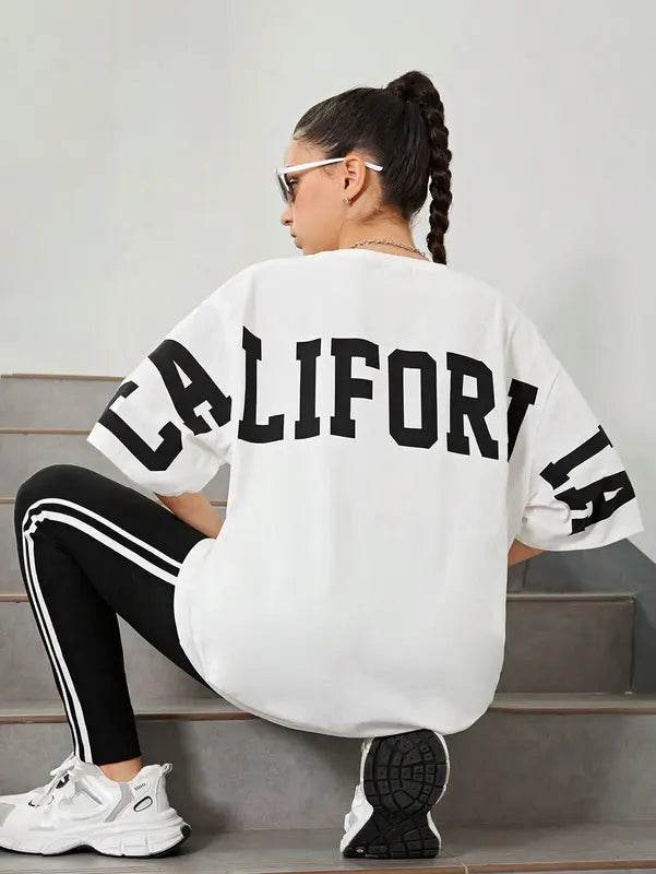 California oversized Tee With Trouser - Zarar Outfit