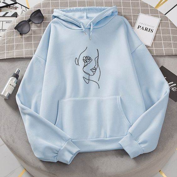 Graphic Girl Sketch Hoodie - Zarar Outfit
