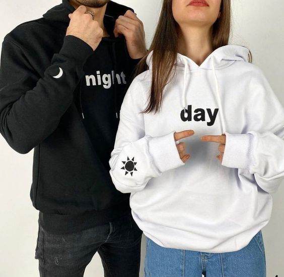 Couple Night Day Hoodie - Zarar Outfit