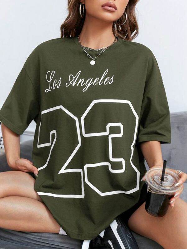 Los Angeles 23 Oversized/Drop Shoulder Tee - Zarar Outfit