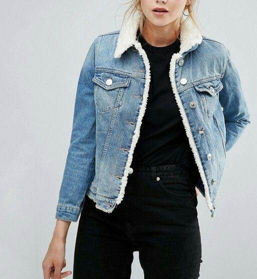 Light Wash Fur Denim Jacket - Zarar Outfit