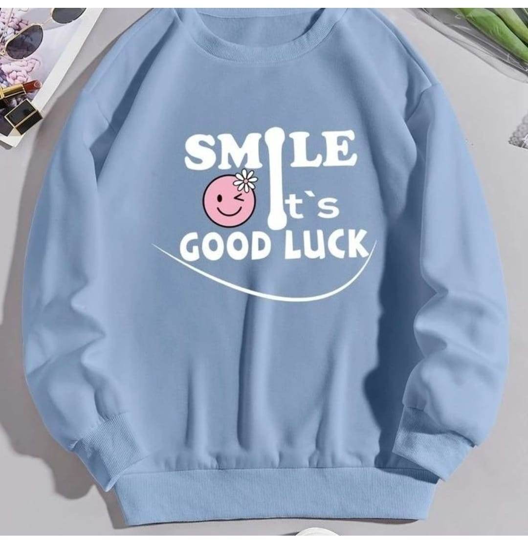 Good Luck Graphic Print Sweatshirt - Zarar Outfit