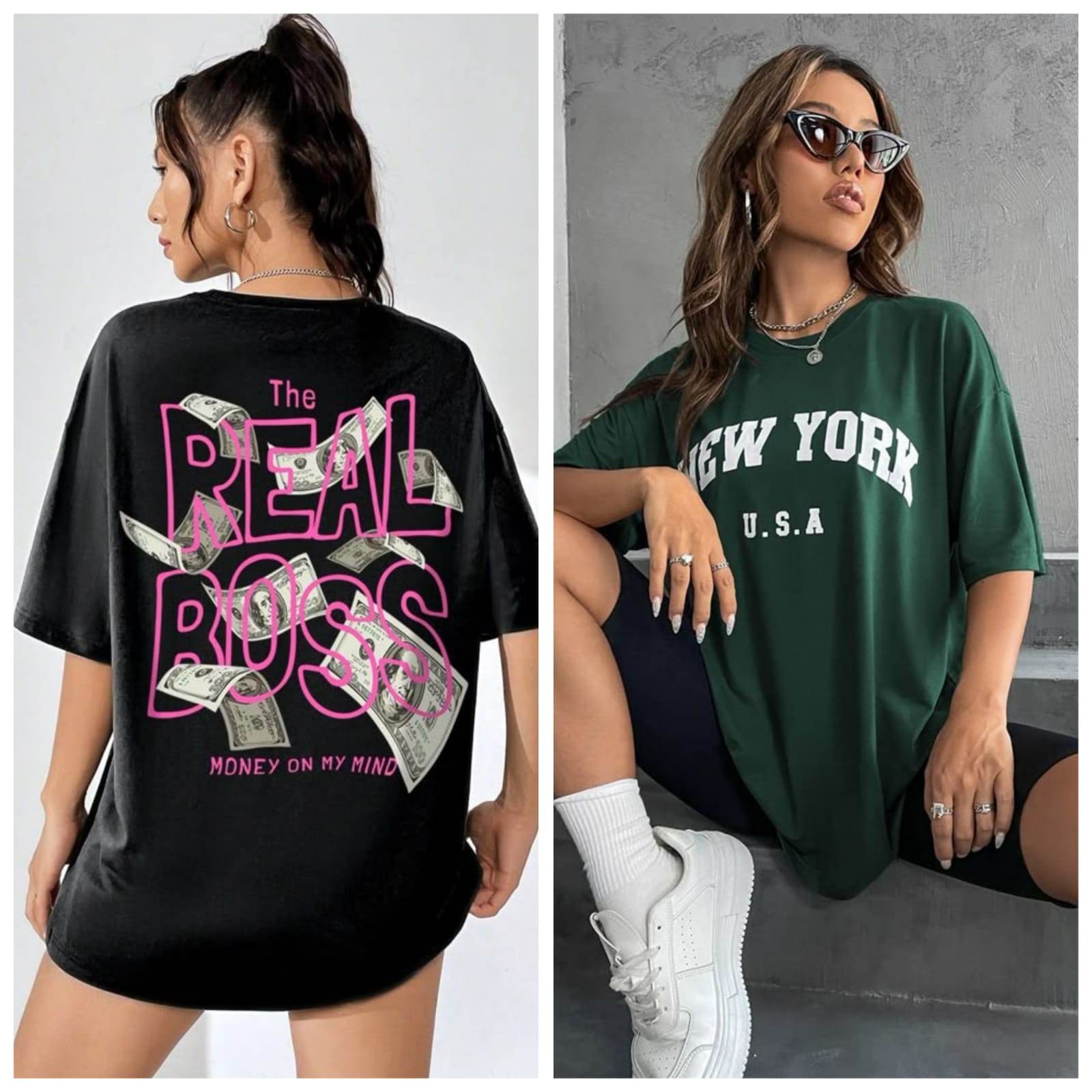 Pack Of 2 Drop Shoulder Tee 03 - Zarar Outfit