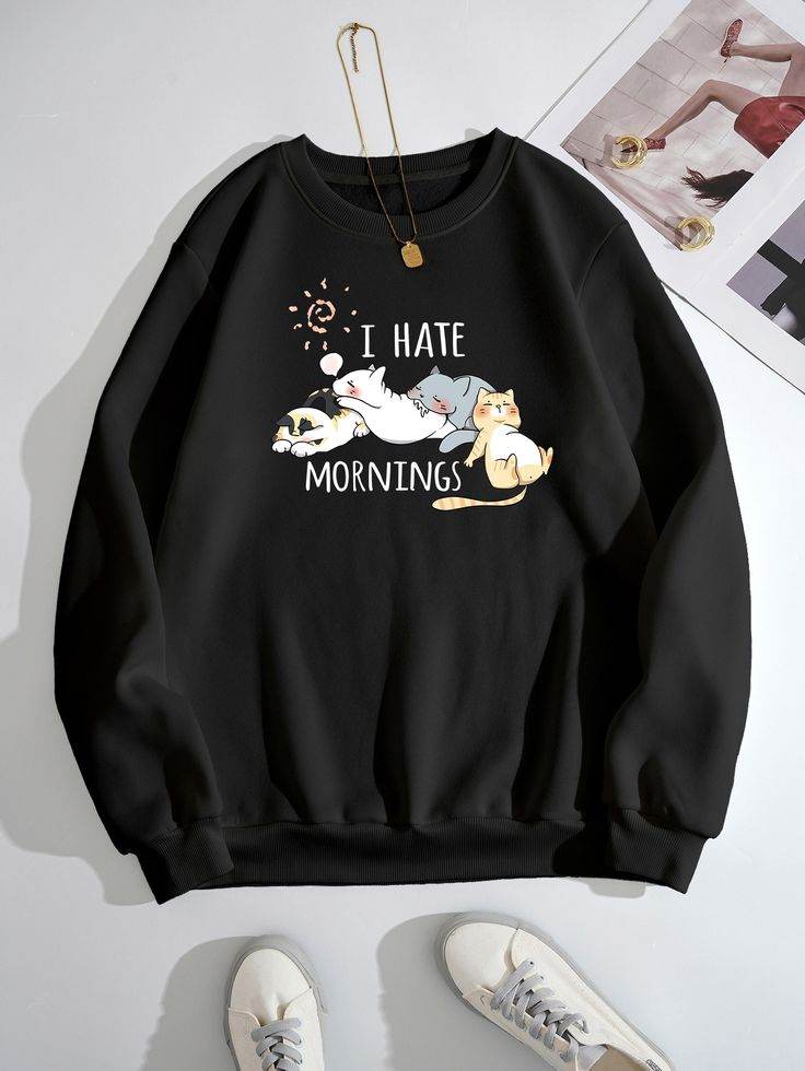 I Hate Morning Printed Sweatshirt - Zarar Outfit
