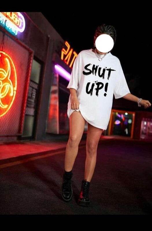 Shut Up! Oversized/Drop Shoulder Tee - Zarar Outfit