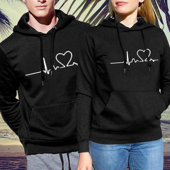 Couple Heart Beat Hoodie - Zarar Outfit