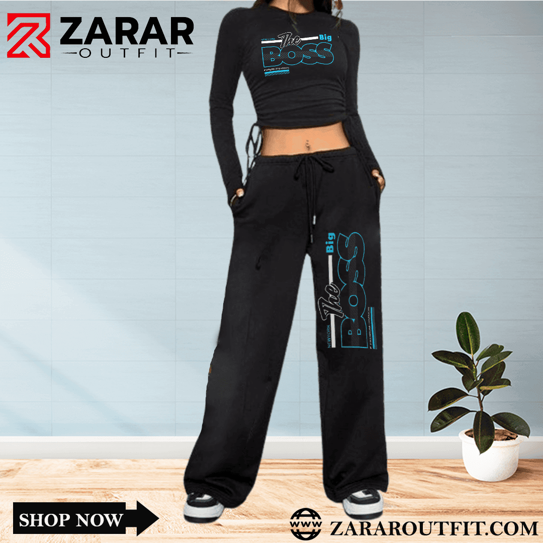 The Big Boss Drawstring Wide Leg Tracksuit - Zarar Outfit